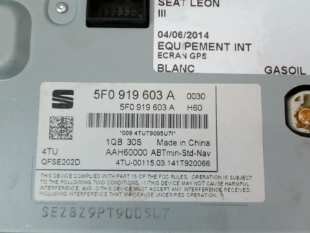 ECRAN GPS SEAT LEON 2009-