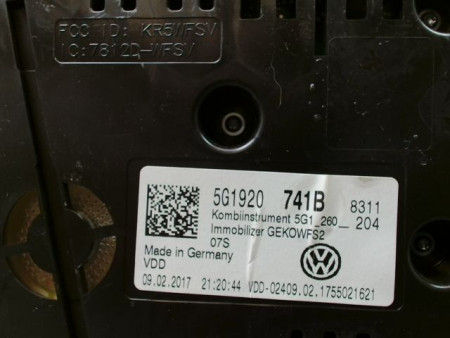 BLOC COMPTEURS VOLKSWAGEN GOLF VII Phase 1 (5G) 2012-...