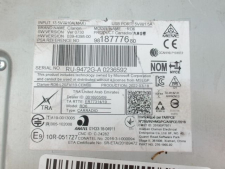 AUTORADIO CITROEN BERLINGO