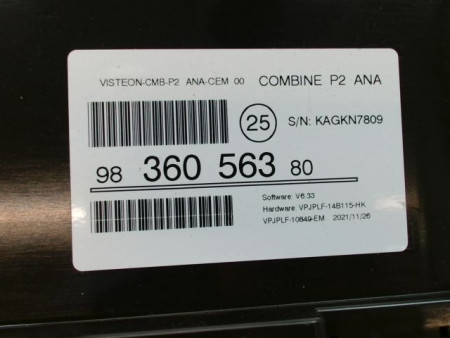 BLOC COMPTEURS PEUGEOT 208 2012-...