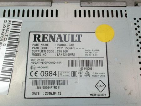 AFFICHEUR DIGITAL RENAULT CLIO IV Phase 1 2012-...