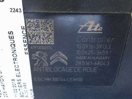 UNITE HYDRAULIQUE ABS PEUGEOT 208 Phase 1 2012-...