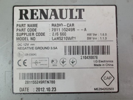 AFFICHEUR DIGITAL RENAULT CLIO IV Phase 1 2012-...