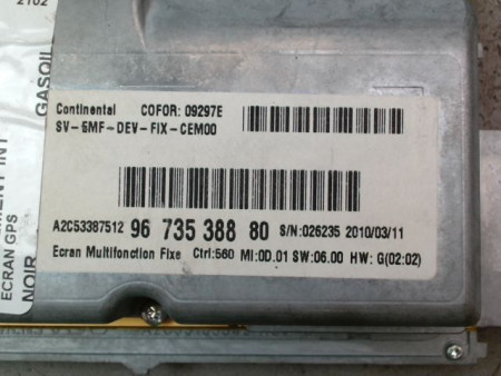 ECRAN GPS CITROEN C3 II Phase 1 (A51) 2009-2013