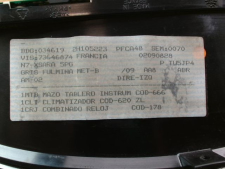 BLOC COMPTEURS CITROEN XSARA Phase 2 2000-2004