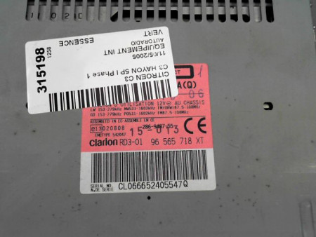 AUTORADIO CITROEN C3 I Phase 1 2002-2005