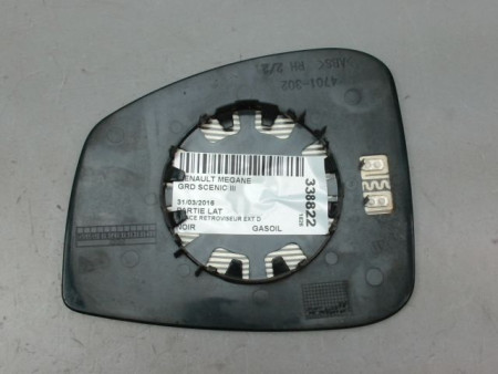 GLACE RETROVISEUR EXT D RENAULT GRAND SCENIC MONOSP. III Phase 2 LONG 2011-2013