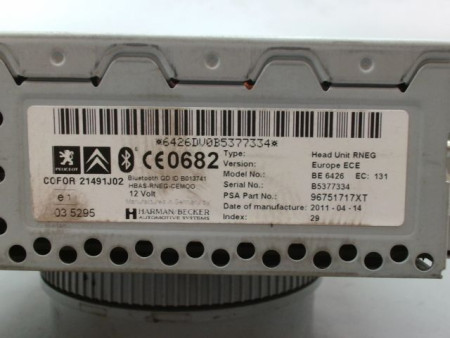 AUTORADIO CITROEN DS3 Phase 1 (A55) 2009-2014