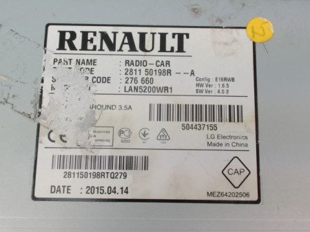 AUTORADIO RENAULT CAPTUR Phase 1 2013-...