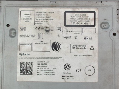 AUTORADIO VOLKSWAGEN POLO V Phase 1 (6R) 2009-...