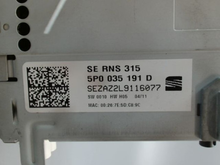 AUTORADIO SEAT LEON II Phase 2 (1P) 2009-2012