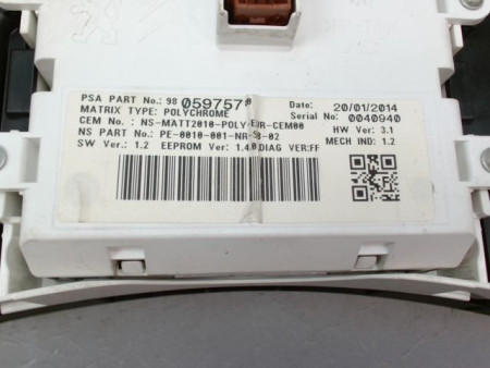 BLOC COMPTEURS PEUGEOT 508 2010-