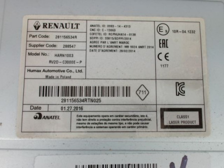 AUTORADIO DACIA DUSTER BREAK Phase 2 2013-...
