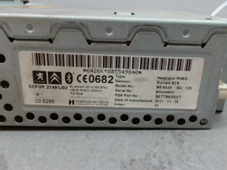 AUTORADIO PEUGEOT 3008 BREAK I Phase 1 2009-2013