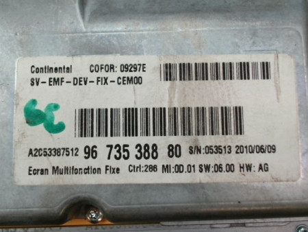 ECRAN GPS CITROEN C5 BERL. II (X7) 2008-...