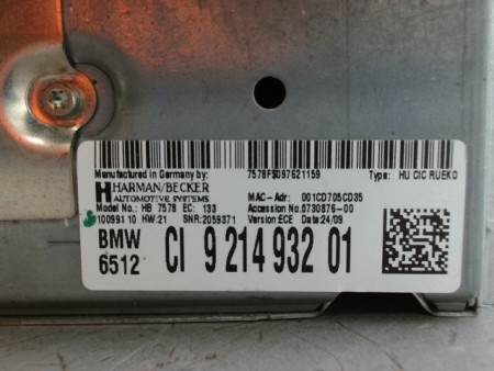 AUTORADIO BMW SERIE 3 BERL. V Phase 2 (E90) 2008-2011