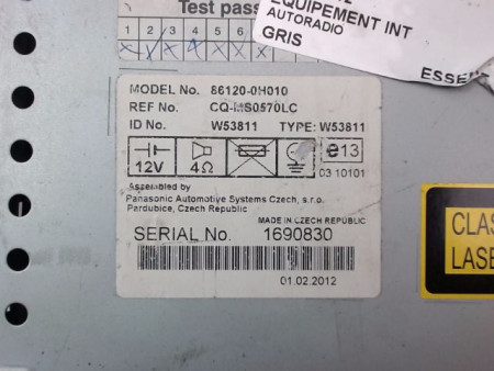 AUTORADIO CITROEN C1 I Phase 2 2008-2012