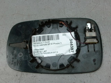 GLACE RETROVISEUR EXT G RENAULT CLIO III Phase 1 2005-2009