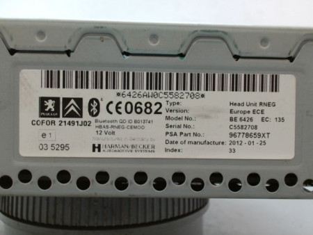 AUTORADIO CITROEN C3 II Phase 1 (A51) 2009-2013