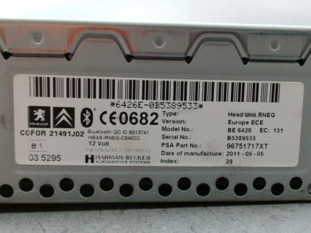 AUTORADIO PEUGEOT 5008 MONOSP. I Phase 1 2009-2013