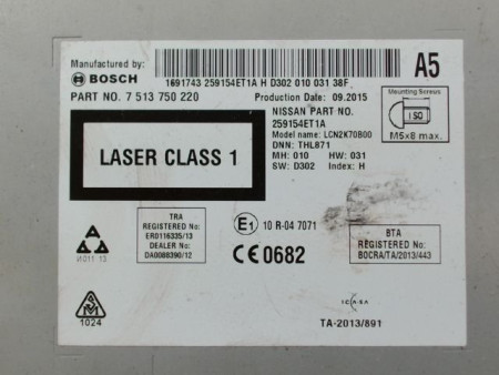 AUTORADIO NISSAN QASHQAI BREAK II Phase 1 2014-...