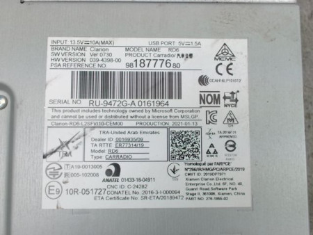 AUTORADIO PEUGEOT EXPERT TOLE