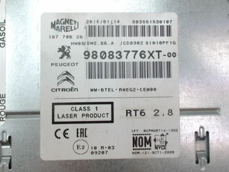 AUTORADIO CITROEN BERLINGO FG II Phase 2 (B9) 2012-2015