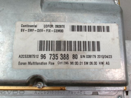 ECRAN GPS CITROEN C3 II Phase 1 (A51) 2009-2013