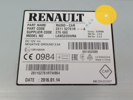 AUTORADIO DACIA SANDERO II Phase 1 2012-...