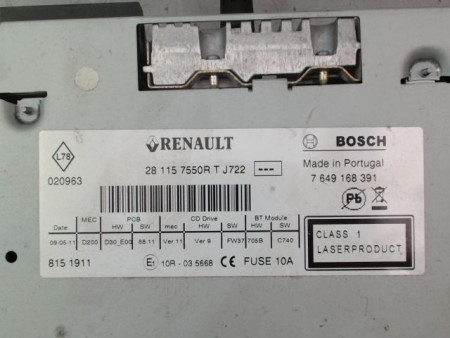 AUTORADIO RENAULT MEGANE BREAK III Phase 1 2009-2012