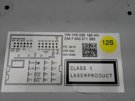 AUTORADIO VOLKSWAGEN GOLF VI (1K) 2008-2013
