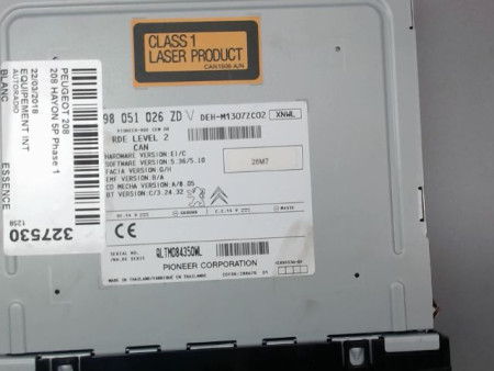 AUTORADIO PEUGEOT 208 Phase 1 2012-...