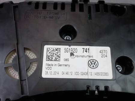 BLOC COMPTEURS VOLKSWAGEN GOLF VII Phase 1 (5G) 2012-...